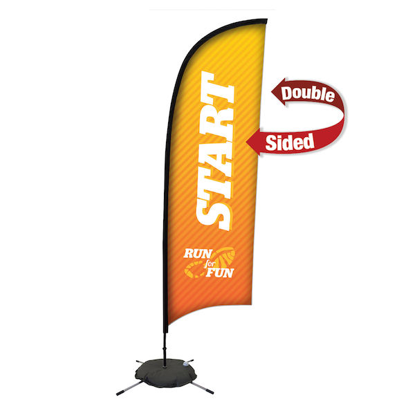 9ft Premium Razor Sail Sign Kit Double-Sided with Scissor Base
